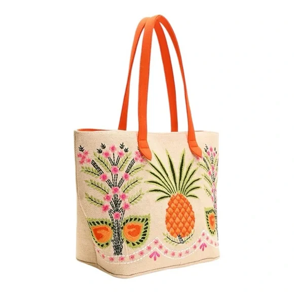 AMERICA & BEYOND PINEAPPLE EMBELLISHED TOTE - Picture 2 of 7